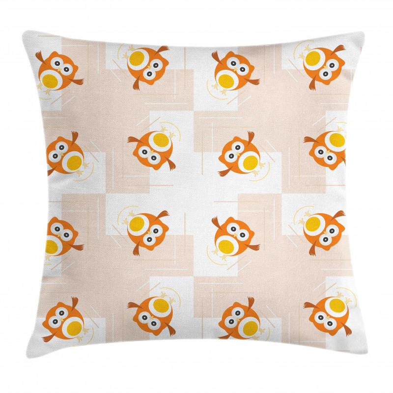 Cartoonish Flying Birds Pillow Cover