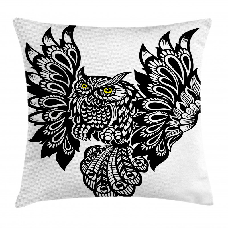 Ornamental Bird Pillow Cover