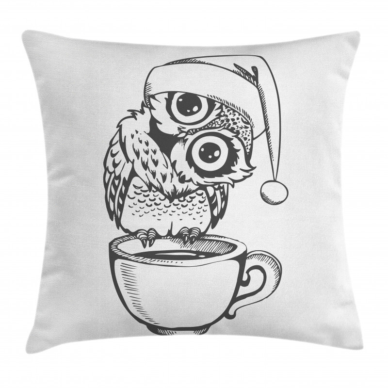 Baby Bird on Coffee Cup Pillow Cover