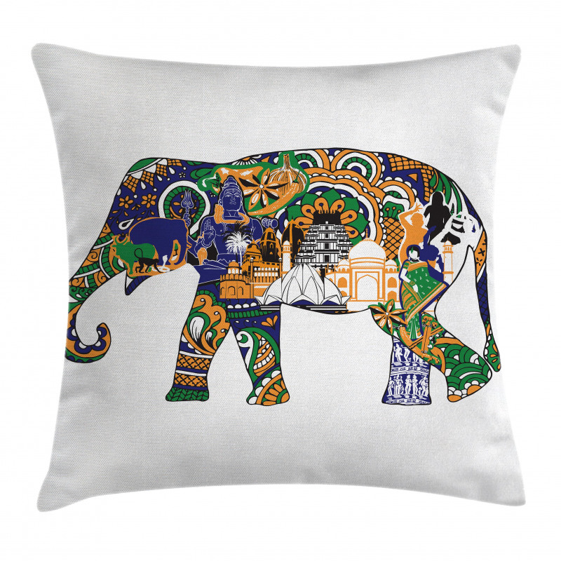 Elephant Asian Symbol Pillow Cover