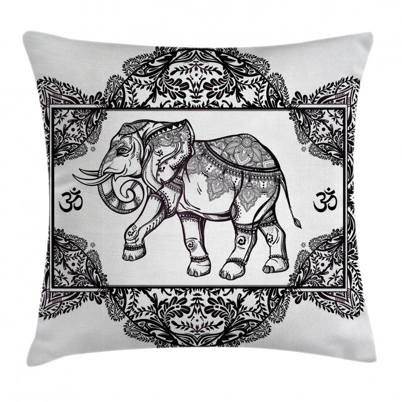 Bohemic Floral Elephant Pillow Cover