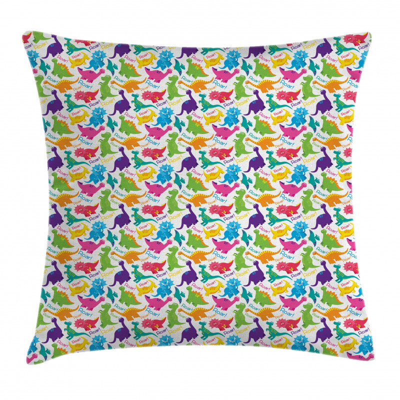 Wild Dinosaur Cartoon Pillow Cover