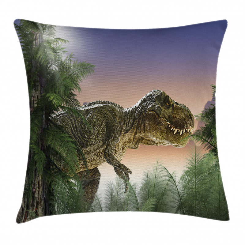 Dinosaur in the Jungle Pillow Cover