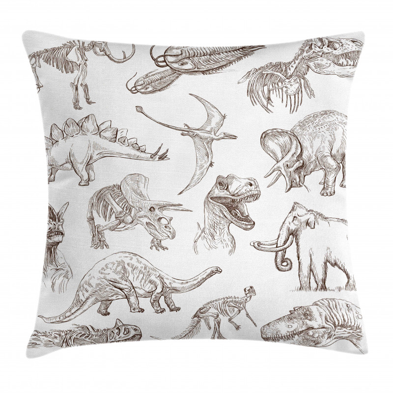 Dinosaurs Skeleton Pillow Cover