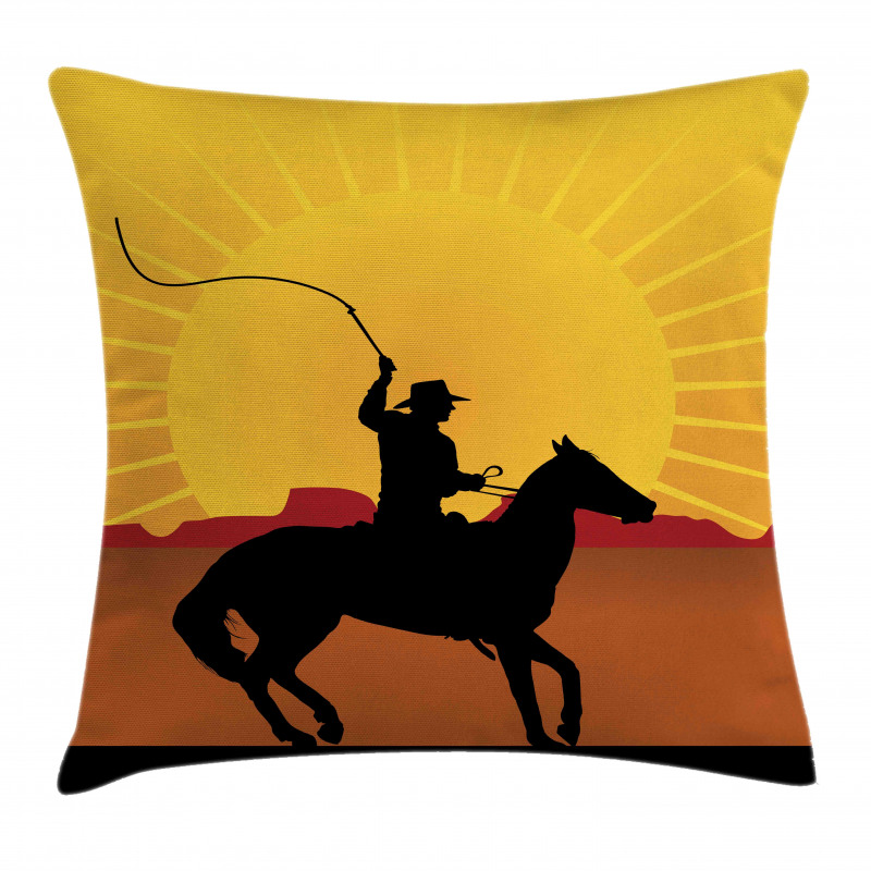 Cowboy on Horse Shade Pillow Cover