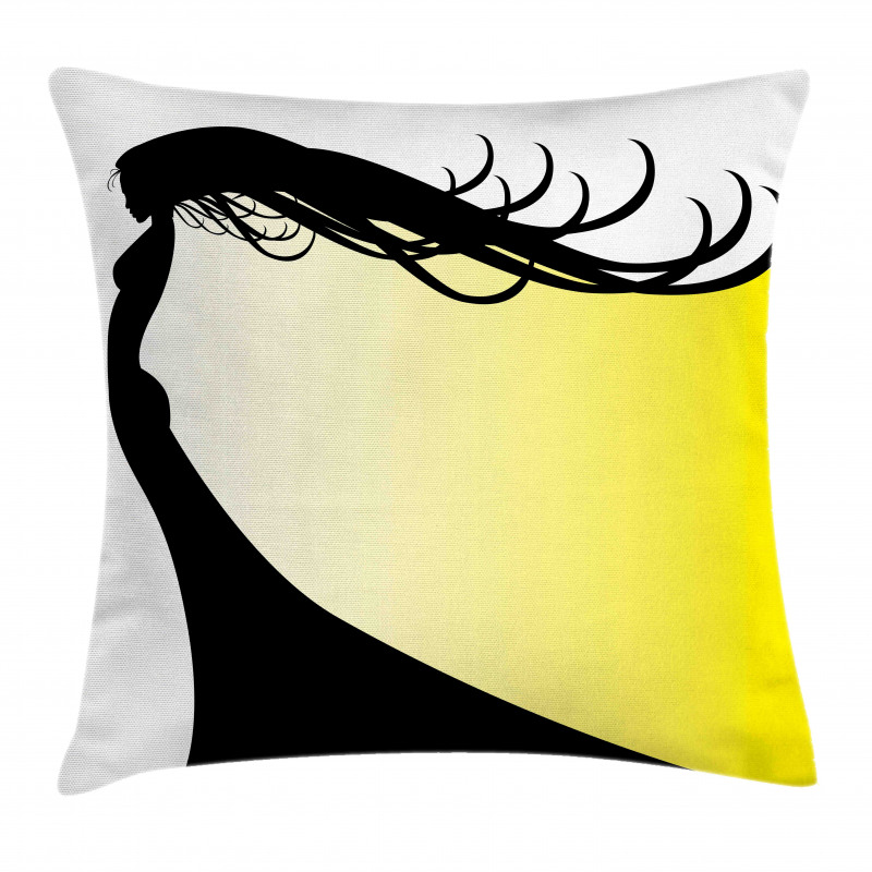 Hair Whip Woman Shade Pillow Cover