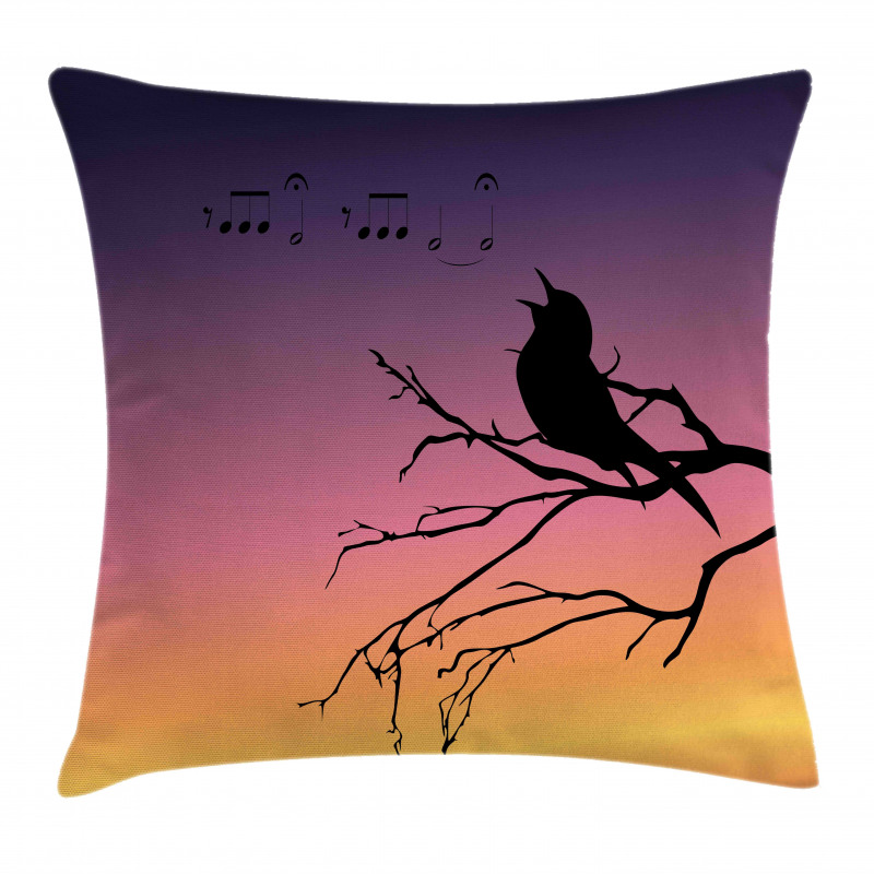 Gradient Sunrise Bird Pillow Cover