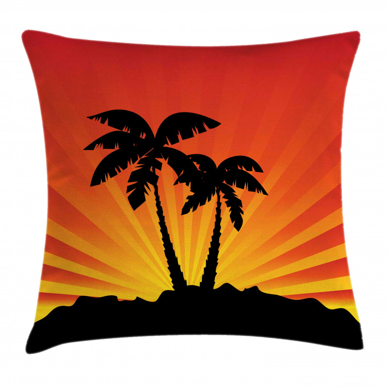 Sunrays Palm Trees Shade Pillow Cover