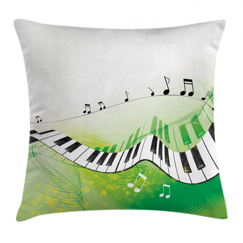 Piano Keys Green Curvy Pillow Cover