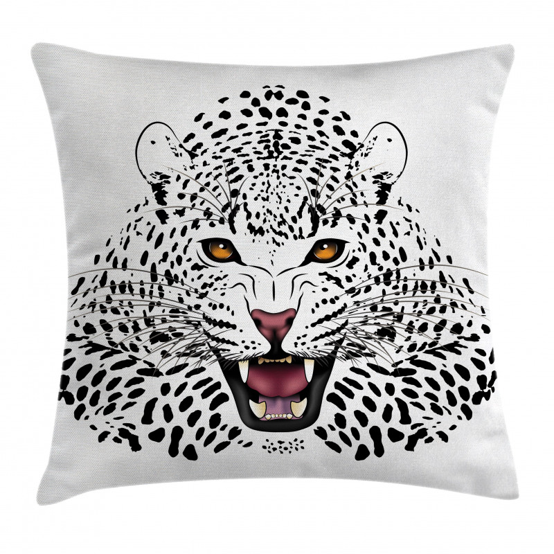 Angry Wild Leopard Pillow Cover
