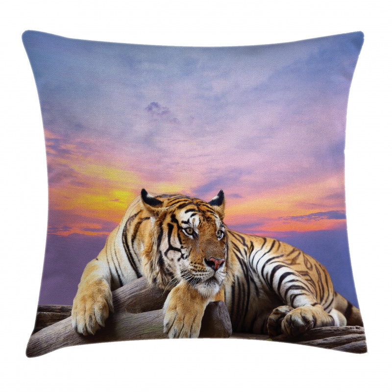 Tiger Colorful Sunset Pillow Cover