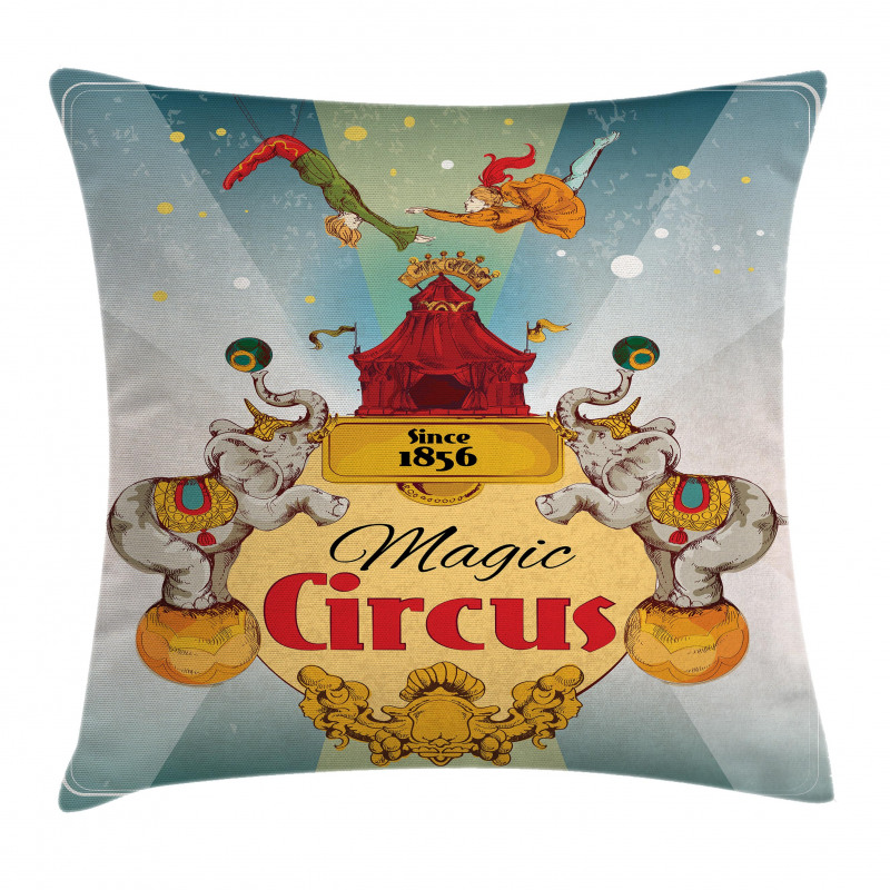 Vintage Circus Tent Pillow Cover