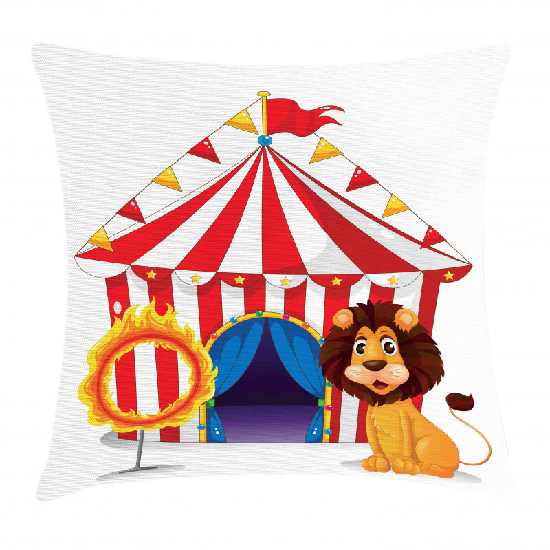 Lion and a Fire Ring Pillow Cover