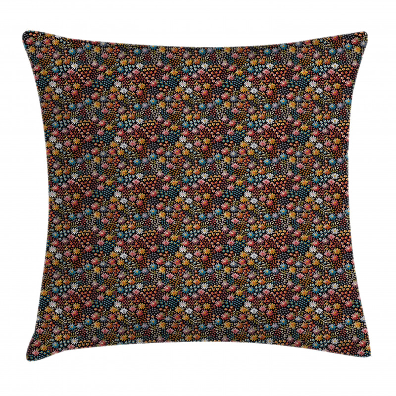 Nostalgic Flowers Leaves Pillow Cover