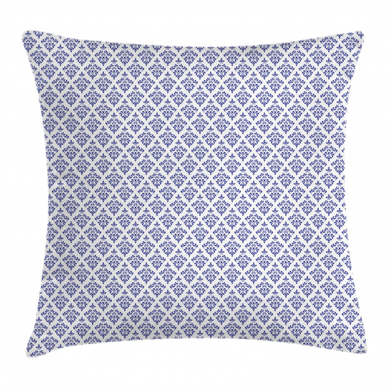 Monochrome Damask Leaves Pillow Cover