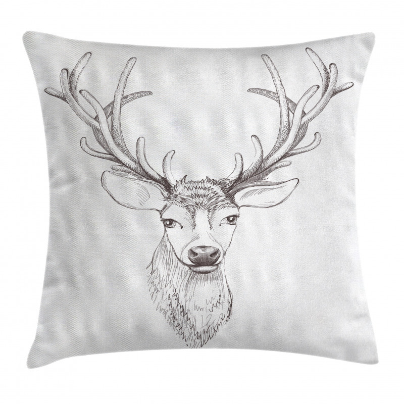 Sketch of Deer Head Pillow Cover
