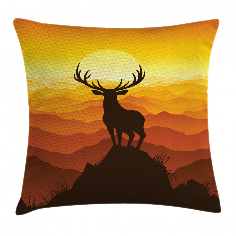 Wildlife Sunset Hill Pillow Cover