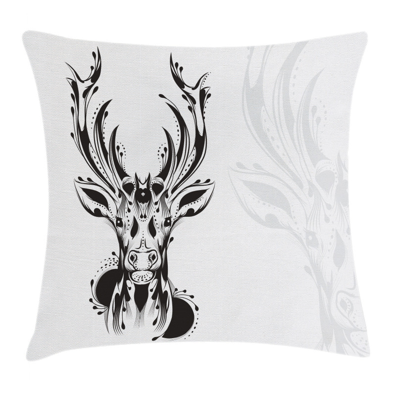 Tribal Deer Shadow Art Pillow Cover