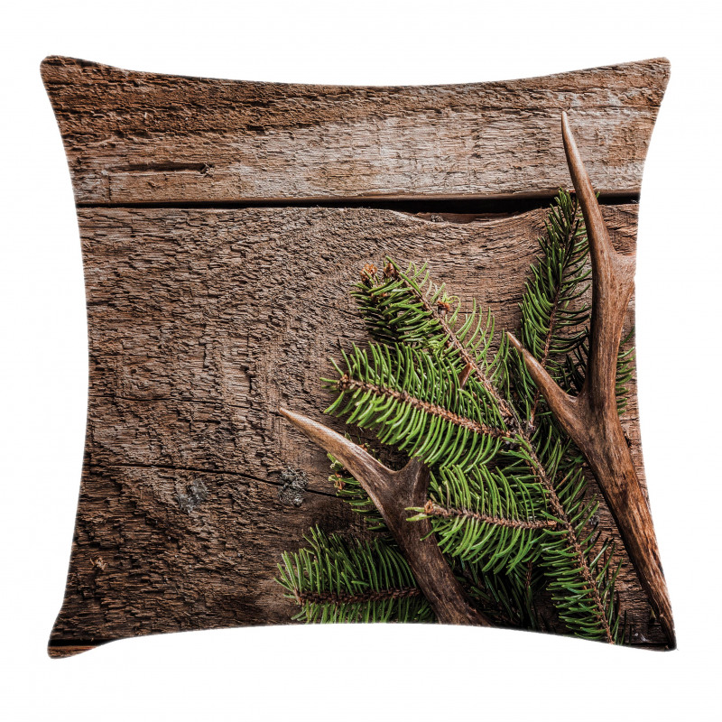 Evergreen Branch Deer Pillow Cover