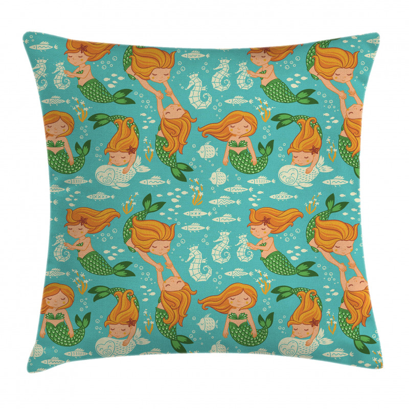 Cartoon Character Sea Pillow Cover