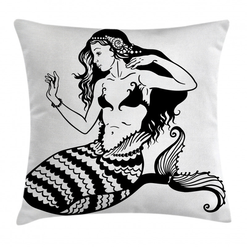 Fish Tailed Young Girl Pillow Cover