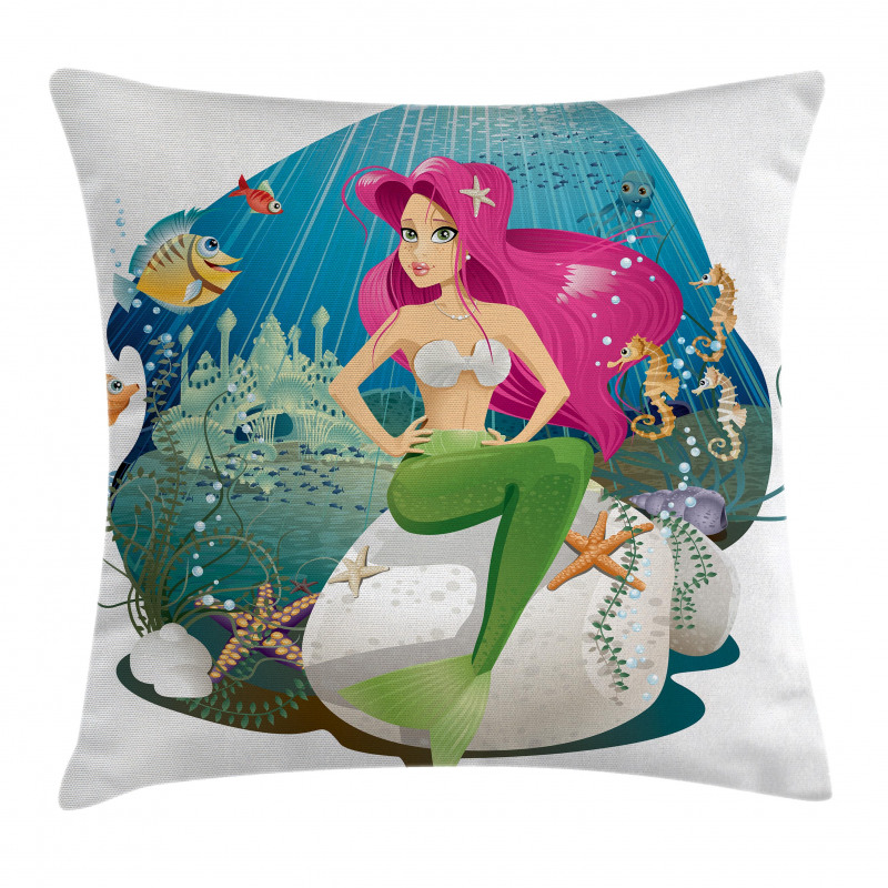 Underwater Mermaid Pillow Cover