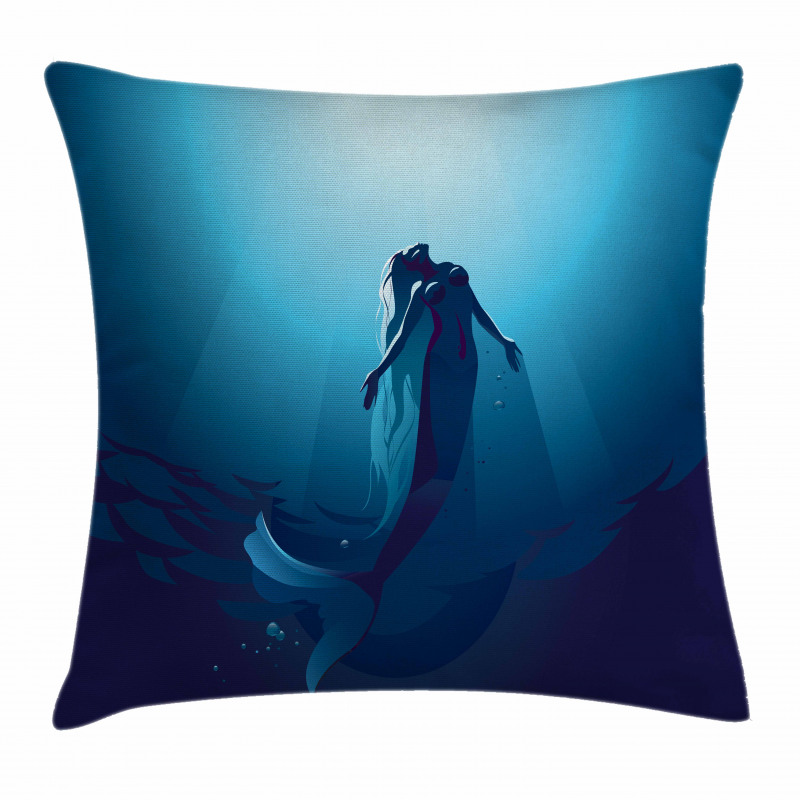 Mermaid in Deep Water Pillow Cover