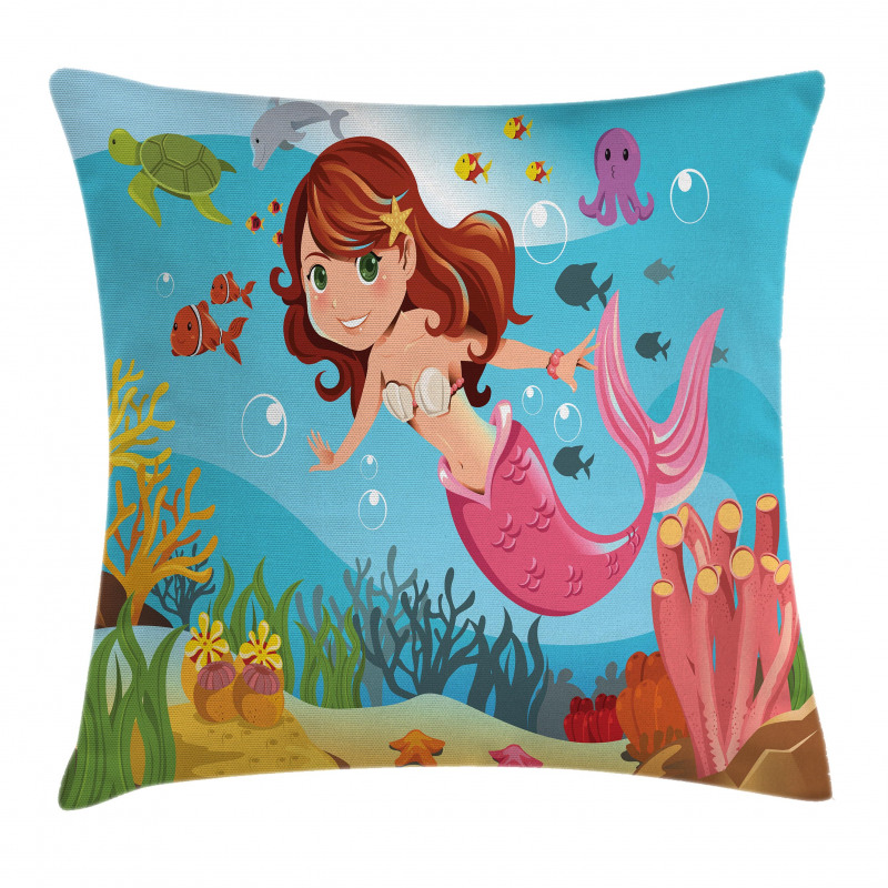 Cheerful Underwater Pillow Cover