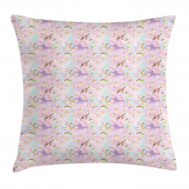 Dreamy Cherry Sakura Flowers Pillow Cover