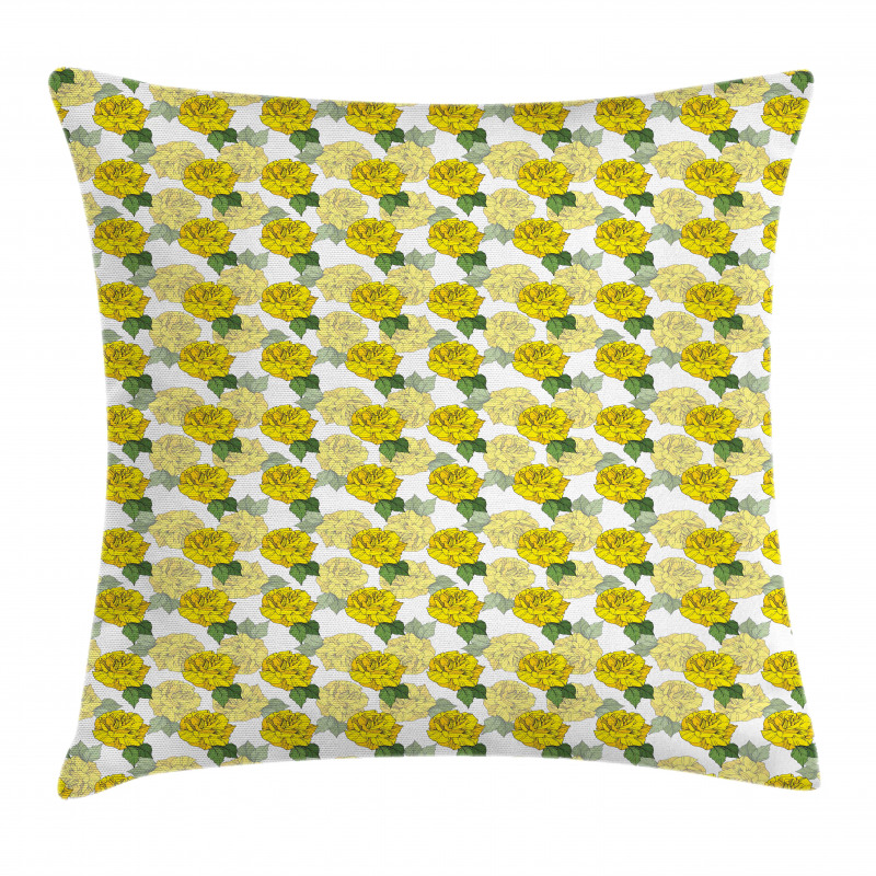 Graphical Spring Flowers Pillow Cover