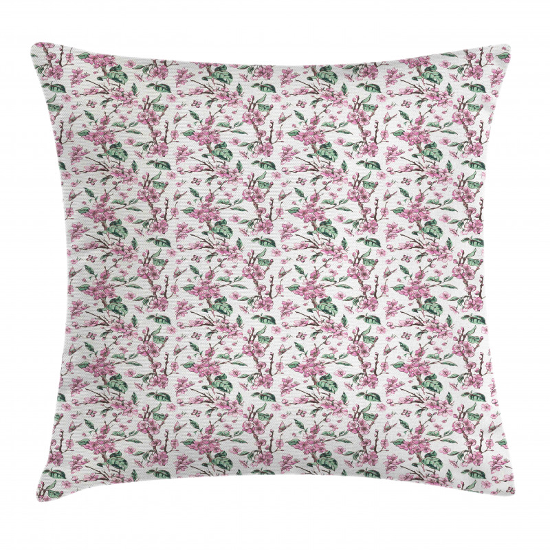 Vintage Blossoms Butterflies Pillow Cover