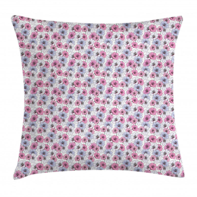 Endemic Flowers Branches Pillow Cover