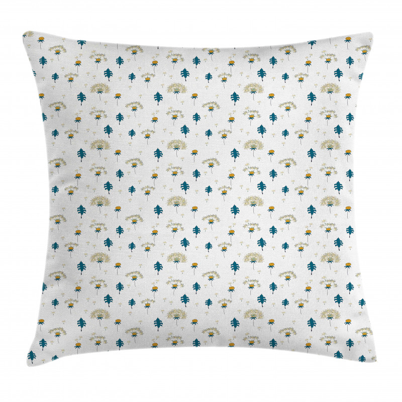 Doodle Dandelion Flowers Pillow Cover