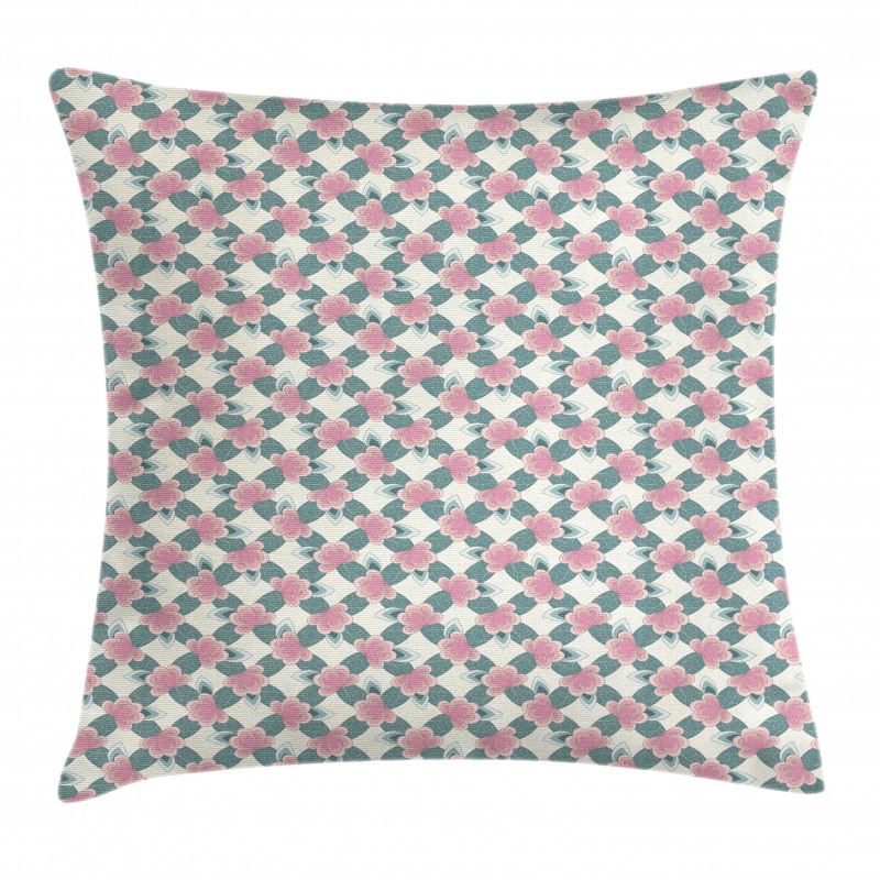 Whimsical Flowers Leaves Pillow Cover