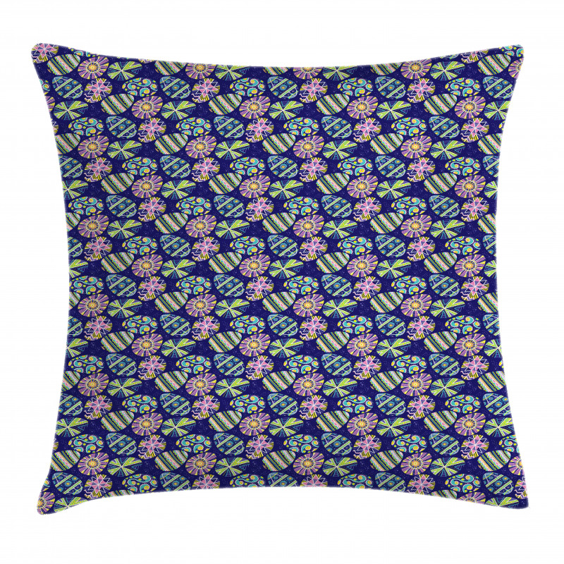 Repetitive Style Ornate Eggs Pillow Cover