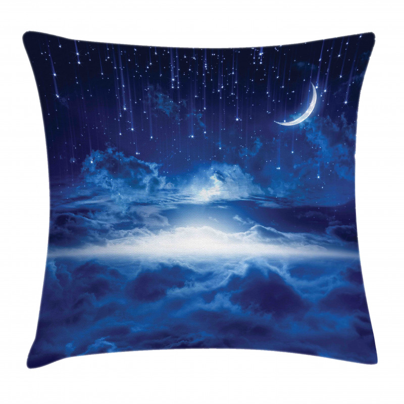 Night Sky Moon Stars Pillow Cover