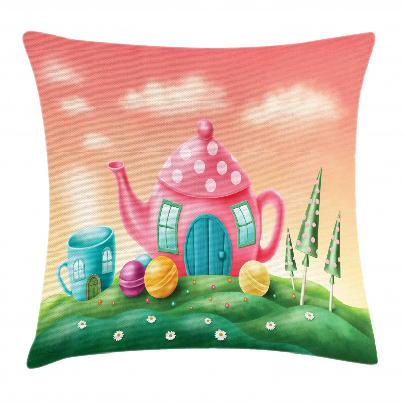 Teapot and Teacup House Pillow Cover