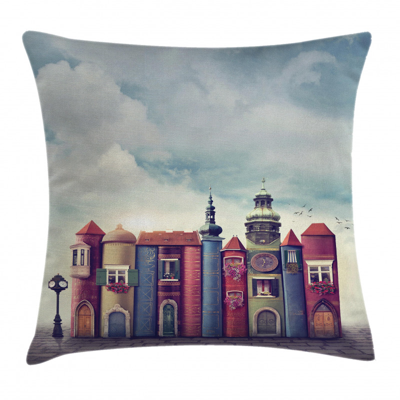 City of Old Books Birds Pillow Cover