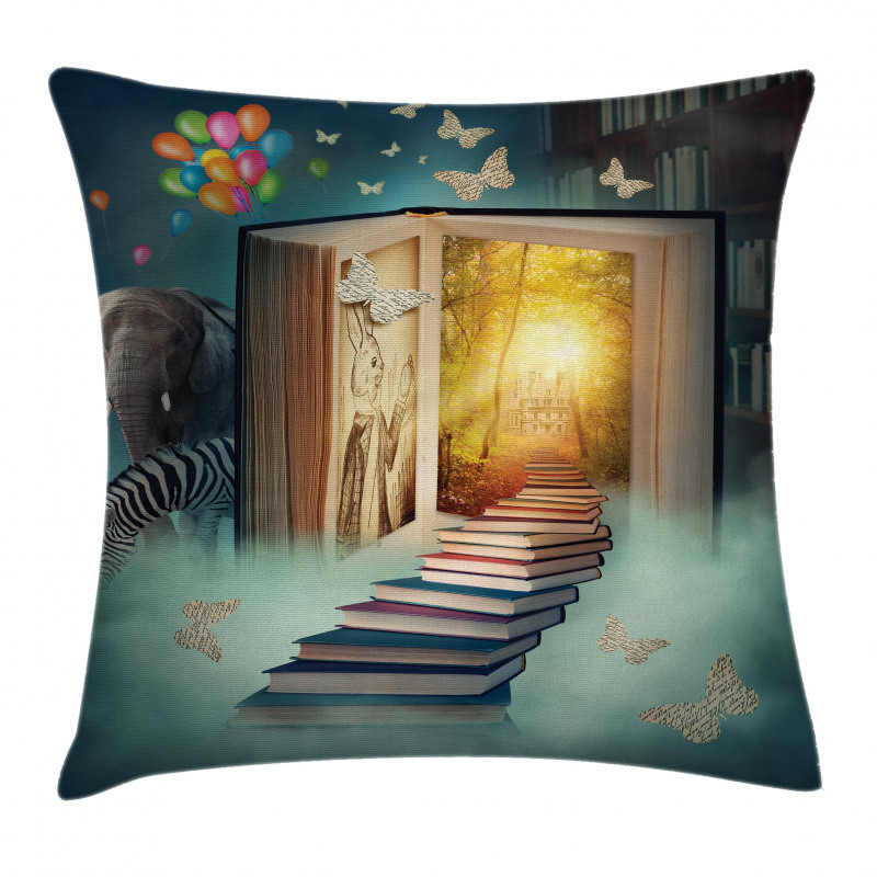 Magic Book and Animals Pillow Cover
