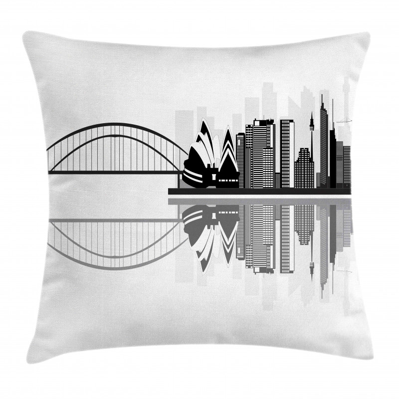 Monochrome Sydney Skyline Pillow Cover