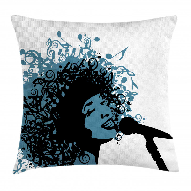 Singer Afro Music Note Hair Pillow Cover