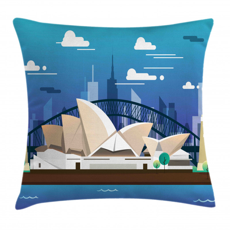 Sidney Opera House Bridge Pillow Cover