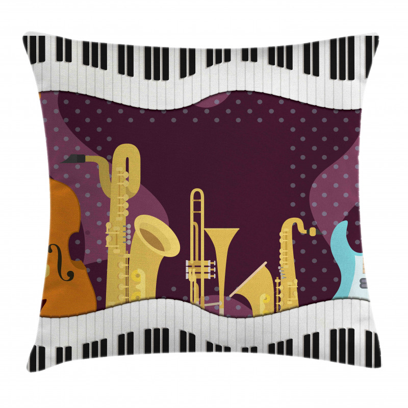 Cartoon Musical Instruments Pillow Cover