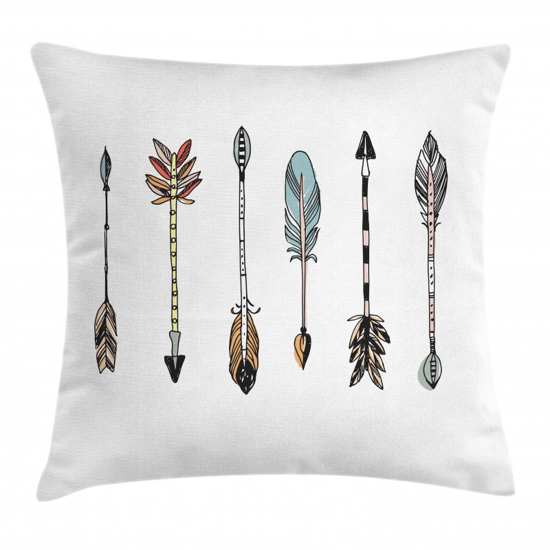 Tribal Arrows Drawn by Hand Pillow Cover