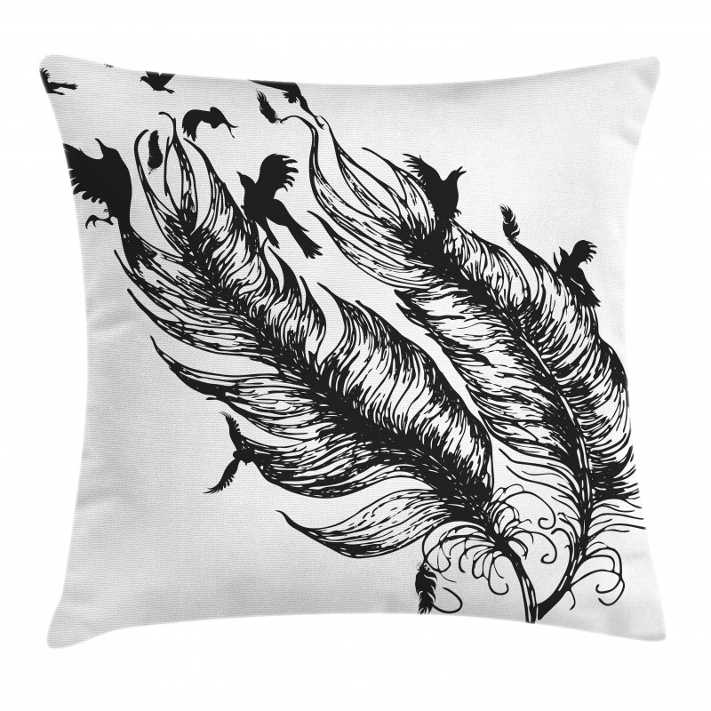 Flying Bird Silhouettes Pillow Cover