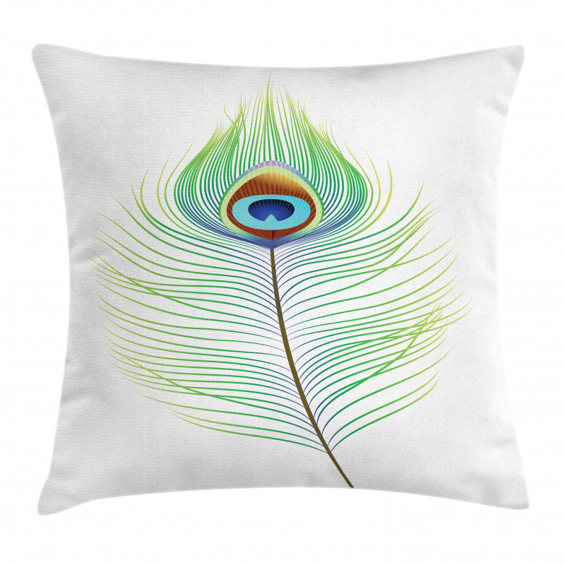 Single Retro Plume Peacock Pillow Cover