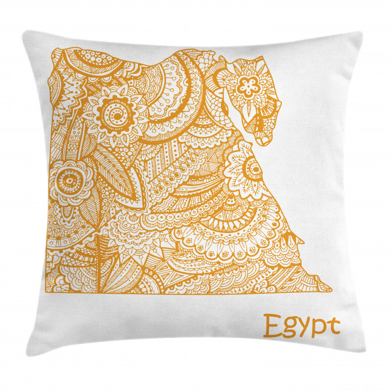 Egypt Map Flower Pillow Cover