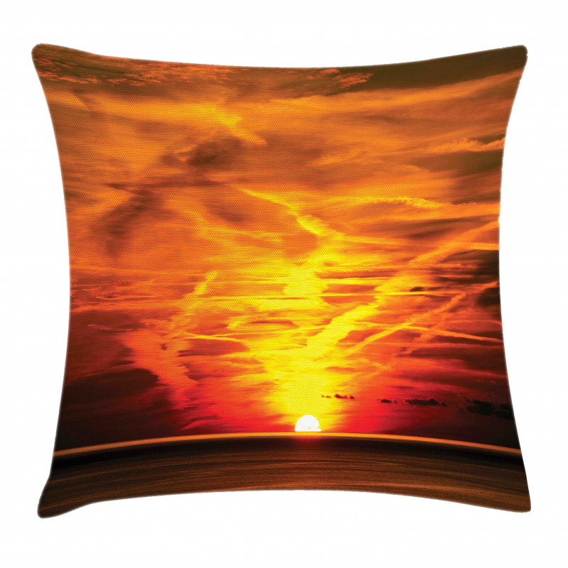 Sunset over Horizon Sea Pillow Cover