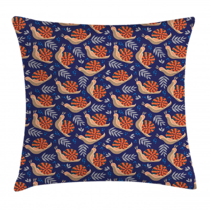 Leaves Polka Dots and Snails Pillow Cover