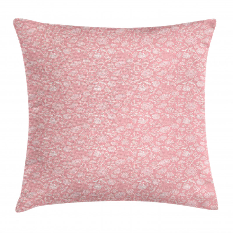 Orange Peel Flowers Art Pillow Cover